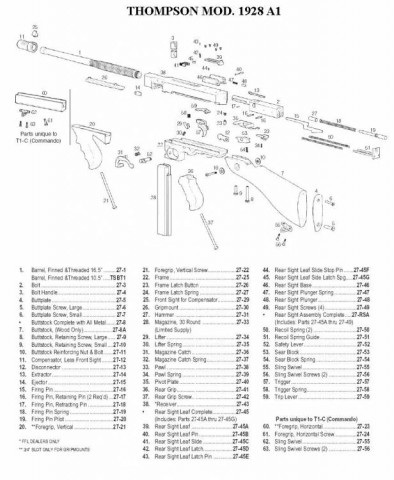 G - PARTI DI RICAMBIO -  - SPACCATO THOMPSON 1928 A1