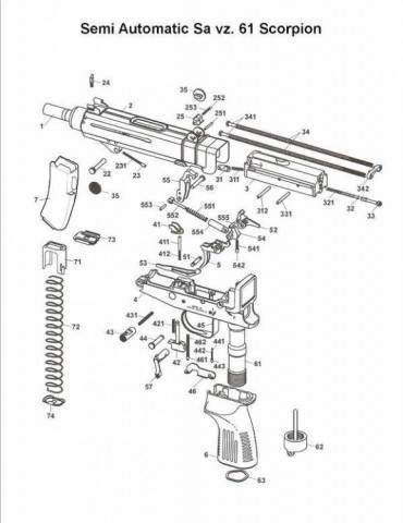 G - PARTI DI RICAMBIO -  - SPACCATO VZ M.61 SCORPION