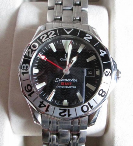 P - OROLOGI -  - OMEGA  Seamaster GMT 300 m. Stainless Steel Black Dial