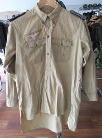 I - MILITARIA STORICA - DIVISE (DI) - LW-DAK  CAMICIA MANICHE LUNGHE + AQ. + SPALLINE