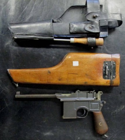 E - ARMI ATTIVE -  - PISTOLA MAUSER C.96 Cal. 7,63 M + Calciolo + Fondina