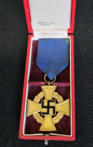 I - MILITARIA STORICA - DECORAZIONI (D) - CROCE FEDELE SERVIZIO 40 ANNI + CUSTODIA