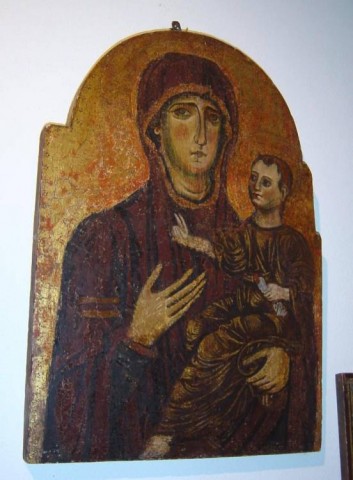 A - ANTIQUARIATO - PITTURA (PIT) - Madonna con Bambino in Fondo Oro  Veneto-dalmata  - Sec. XIV-XV