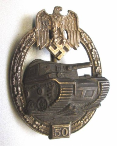 I - MILITARIA STORICA - DECORAZIONI (D) - HEER-SS  DISTINTIVO D�ASSALTO PANZER �50�