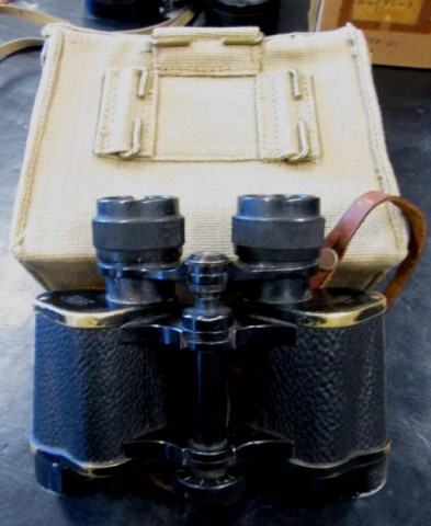 I - MILITARIA STORICA - EQUIPAGGIAMENTO (EQ) - GB  BINOCOLI  6x30  Kershaw  +  CUSTODIA TELA