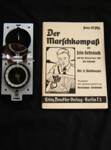 I - MILITARIA STORICA -  - HJ    BUSSOLA  Marschkompass - S DRP-d + Manuale Istruzione 
