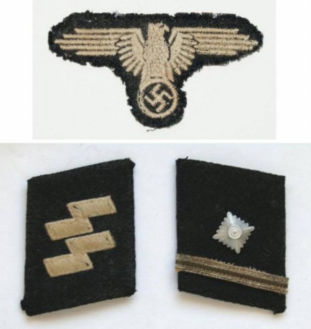 I - MILITARIA STORICA - DECORAZIONI (D) - SS  MOSTRINE + AQUILA  (Scarfuhrer)
