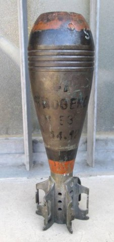 F - ARMI DISATTIVATE - GRANATE-PROIETTILI (GP) - IT  BOMBA MORTAIO M.35 da 81 mm.  FUMOGENA,	