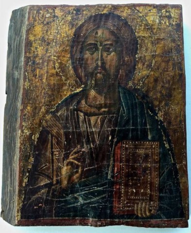 A - ANTIQUARIATO - PITTURA (PIT) - Icona in legno  �Cristo Pantokrator�.   Russia, Sec. XVIII-XIX.	 			530,00