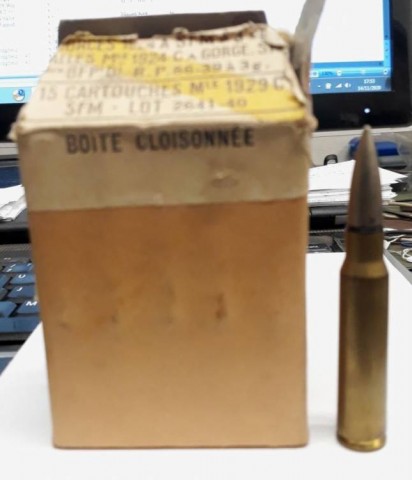 H - ACCESSORI -  - SCATOLA  CARTUCCE MLE  1929   CAL. 7,5x54 MAS  1940.