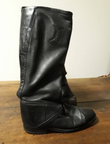 I - MILITARIA STORICA -  - REI/PNF   STIVALI UFF. CAVALLERIA PELLE NERA.  TAGLIA  ca. 42.