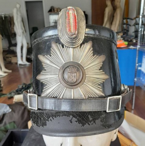 I - MILITARIA STORICA - COPRICAPI (C) - POLIZEI  (AMBURGO)  SHAKO SOTT. 