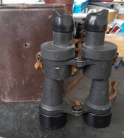 H - ACCESSORI -  - FR  BINOCOLI  HUET PARIS  MARINE MILITARE  1955   7x50	