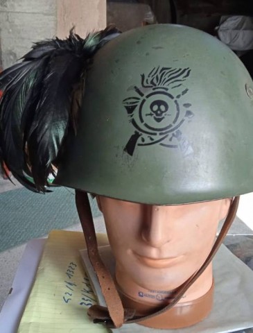 I - MILITARIA STORICA -  - RSI  ELMETTO  M.33  1� Btg. �Benito Mussolini�	 Truppa/Sott.