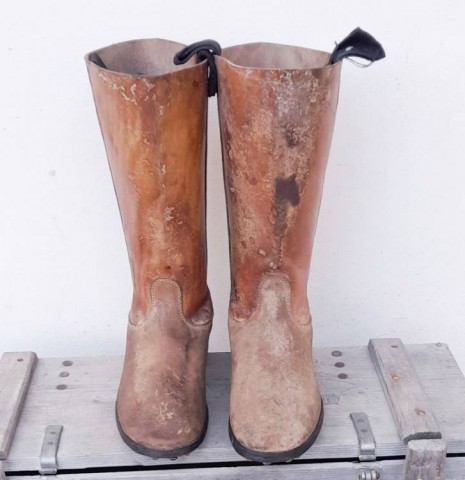 I - MILITARIA STORICA - DIVISE (DI) - WH / SS    STIVALI TRUPPA  CUOIO NATURALE CHIODATI  Mod. 44  Tg. 43/44