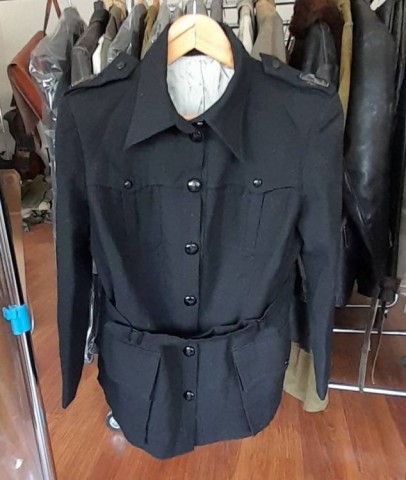 I - MILITARIA STORICA - DIVISE (DI) - PNF	  GIACCA SAHARIANA IN FRESCOLANA  NERA + CONTROSPALLINE.