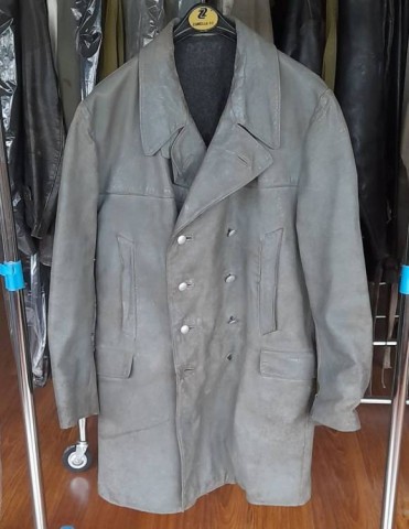 I - MILITARIA STORICA -  - KM	 GIACCONE PELLE  GRIGIA U-BOOT UFF. (2).