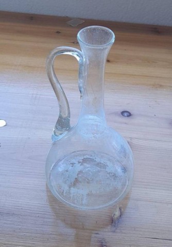 A - ANTIQUARIATO -  - Ampolla  in Vetro soffiato,   H. ca 20 cm.   Sec. XIX.