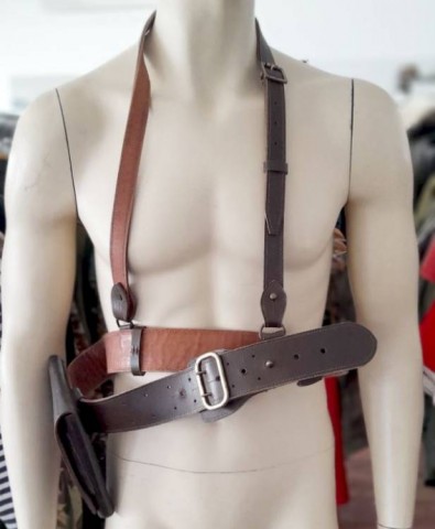 I - MILITARIA STORICA -  - CINTURONE   RSI  UFF. + FONDINA  BERETTA  M.35  (Uff. Monterosa).