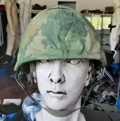 I - MILITARIA STORICA -  - USA   ELMETTO M.1C  PARACADUTISTI COREA/VIETNAM + TELINO MIM.