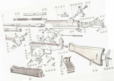 G - PARTI DI RICAMBIO -  - SPACCATO BERETTA AR.70