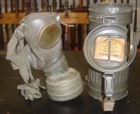 I - MILITARIA STORICA - EQUIPAGGIAMENTO (EQ) - WH  MASCHERA ANTIGAS + CONTENITORE