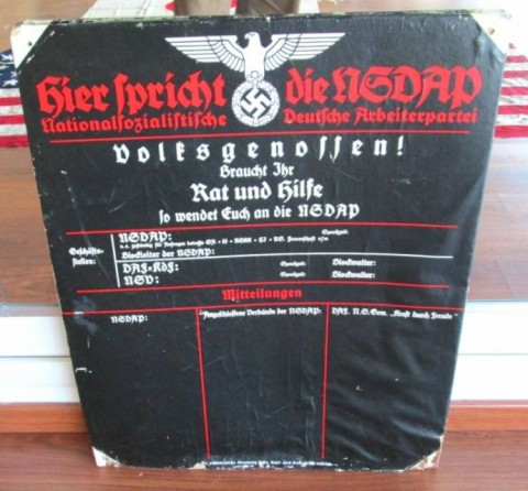 I - MILITARIA STORICA -  - BACHECA PER SEDE NSDAP 