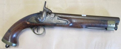 C - ARMI ANTICHE -  - PISTOLA A  LUMINELLO Uff. Cav. Coloniale  Sec. XIX