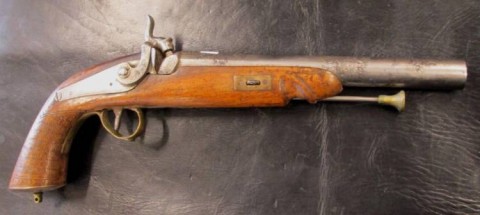 C - ARMI ANTICHE - PISTOLE (P) - PISTOLA A LUMINELLO  DA SALA  Sec. XIX