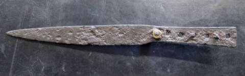 C - ARMI ANTICHE - PUGNALI (PU) - COLTELLO BORGOGNONE DA STIVALE  SEC. XIV/XV