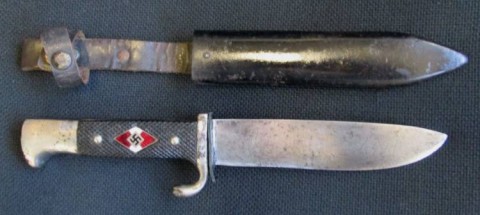 D - ARMI BIANCHE - COLTELLI - PUGNALI  (CP) - COLTELLO  HJ  C/MOTTO