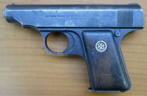 F - ARMI DISATTIVATE -  - PISTOLA  ORTIGIES  POCKET  M.19   Cal. 6,35 Br.	  scarr.