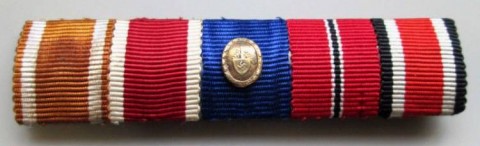 I - MILITARIA STORICA - DECORAZIONI (D) - BARRETTA ONOREFICENZE 5 NASTRINI