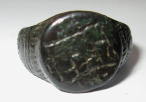 B - ARCHEOLOGIA -  - ANELLO ROMANO IN BRONZO  (5)	