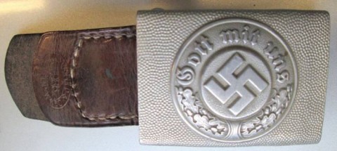 I - MILITARIA STORICA - FIBBIE E CINTURONI (FC) - FIBBIA  POLIZEI  TRUPPA ALL. C/PATTINA