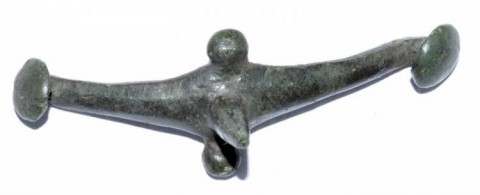 B - ARCHEOLOGIA - ARMI (AR) - Sperone  in Bronzo Romano - 60 mm. - III-IV sec. d.C.  (156)