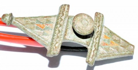 B - ARCHEOLOGIA -  - Fibula/Spilla Romana �a Pannelli� in Bronzo con Smalti - II sec. d.C. (178)