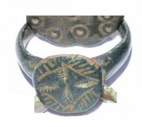 B - ARCHEOLOGIA - ANELLI (AN) - ANELLO ROMANO IN BRONZO  DECORATO  (80 / 9)