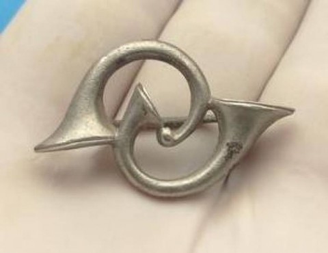 B - ARCHEOLOGIA - FIBULE (FI) - Fibula �a Tromba�  Romana in Argento  � I-III sec. d.C.  (34)