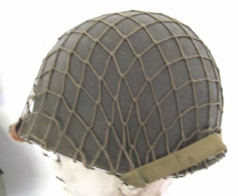 I - MILITARIA STORICA -  - USA  ELMETTO M.1  GANCI FISSI  II GM  -  LINER HOOD RUBBER + RETE