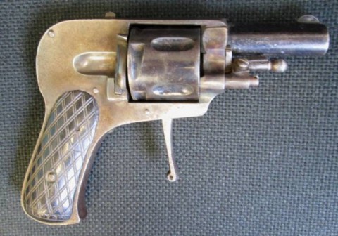 C - ARMI ANTICHE - PISTOLE (P) - REVOLVER A PERCUSSIONE  BELGA HAMMERLESS 1875-90