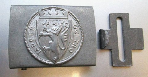 I - MILITARIA STORICA - FIBBIE E CINTURONI (FC) - HA-SS  FIBBIA  �TAPPER OG TRO�  IN ZINCO .