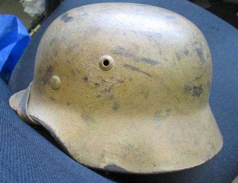 I - MILITARIA STORICA -  - ELMETTO M.35  HEER MONOFREGIO MIM. GIALLO CONTINENTALE.
