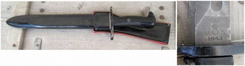 D - ARMI BIANCHE - BAIONETTE - BAIONETTA GARAND M.1  PARATA  + DRAGONA  �1943�.