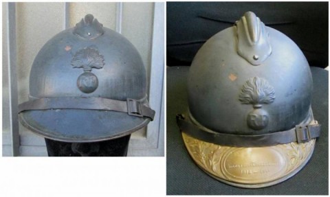 I - MILITARIA STORICA - ELMETTI (E) - FR.  ELMETTO  ADRIAN  M.15  FANTERIA + GARGERA REDUCI.