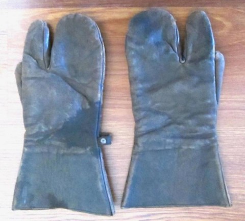 I - MILITARIA STORICA -  - WH	 GUANTI IN PELLE IMBOTTITI MOTOCICLISTI (3 Dita)	- 1