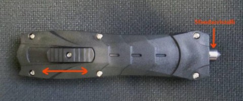 P - MATERIALE TIPO MILITARE - PUGNALI (PU) - PUGNALE a Scatto Coassiale  (L.T. 23,00cm).