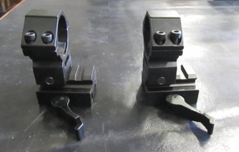 P - MATERIALE TIPO MILITARE - OTTICHE (O) - ATTACCO x SLITTA PICATINNY A SGANCIO RAPIDO + ANELLI OTTICA.		   