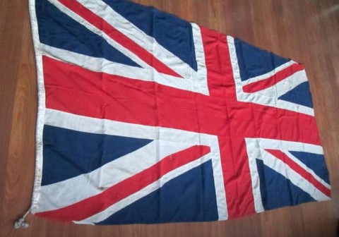 I - MILITARIA STORICA - BANDIERE(BAN) - GB  BANDIERA �UNION JACK�,  1^ META� �900,   cm. 270x130 ca.