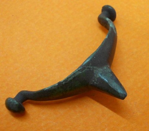 B - ARCHEOLOGIA -  - Sperone  in Bronzo Romano - 55 mm. - III  sec. d.C.  (301)					210,00